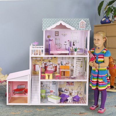 Мега великий ігровий ляльковий будиночок для барбі Beverly + гараж 123см! 6571599572 фото