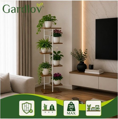 Підставка для кімнатних рослин Gardlov Loft на 7 ярусів металева етажерка для рослин 27790 фото