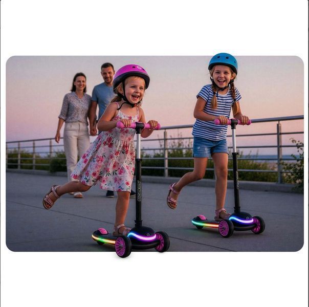 Самокат триколісний дитячий Ricokids Leddi з LED підсвіткою 20 режимів 766002 фото
