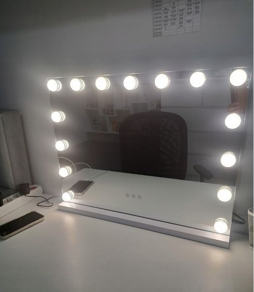 Косметичне дзеркало 80x62cm LED Soulima може працювати від ПаверБанку 25808 фото