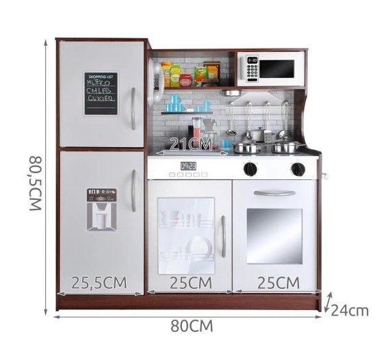 Дерев'яна дитяча кухня світлодіодна + аксесуари 22114 фото
