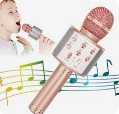 Караоке-мікрофон з гучномовцем світло-рожевий 9002 9002 фото