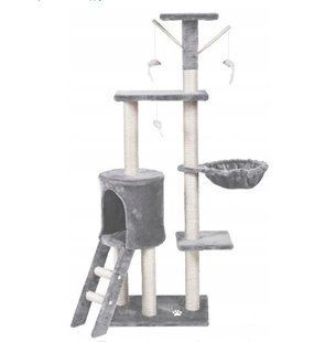 Когтеточка домик деревянный Funfit Home&Office серый 138 см EDR-204 фото