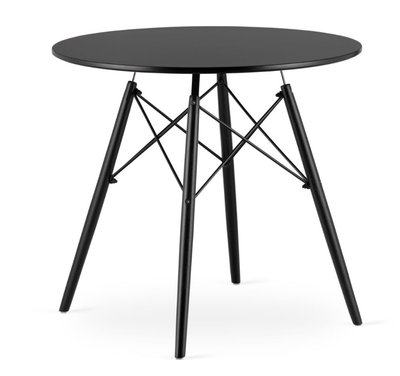 Круглий стіл кухонний чорний 80 × 75 см DT-005-1 BLACK DT-005-1 BLACK фото