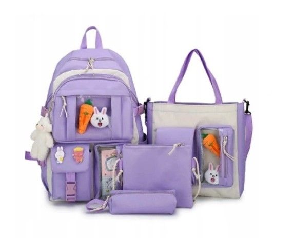 Шкільний рюкзак для підлітків 4 в 1 фіолетовий 053 фото