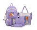 Шкільний рюкзак для підлітків 4 в 1 фіолетовий 053 фото 3
