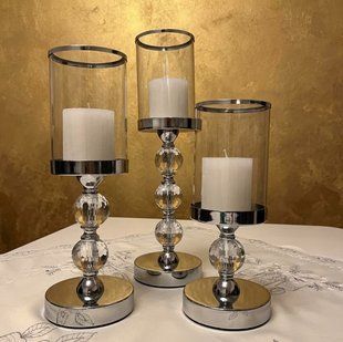 Набір підсвічників Glamour Glass Lantern - 3 шт 22314 фото