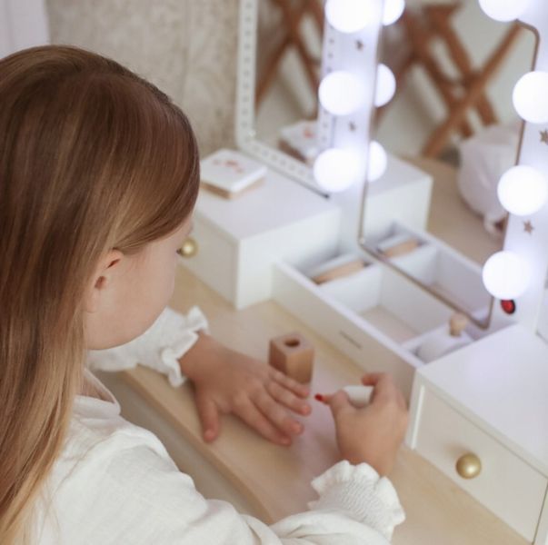 Большой деревянный туалетный столик для детей с LED освещением MAM240 фото