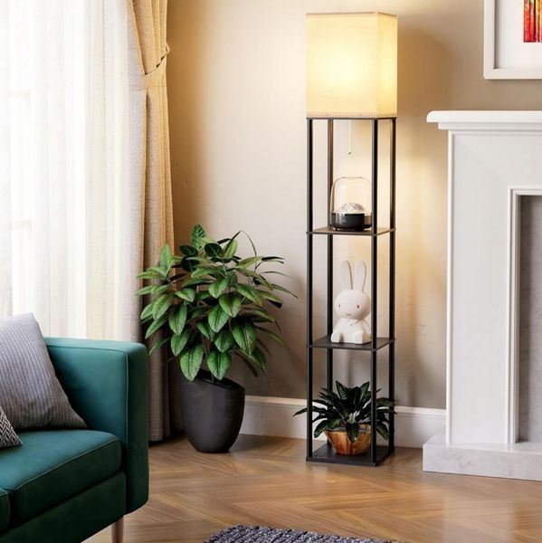 Сучасна підлогова лампа торшер 2-в-1 з полицями 164 см zd178 фото