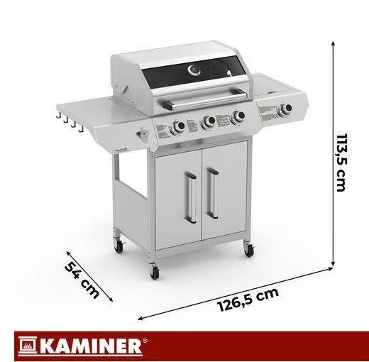Газовий гриль 3+1 13,5 кВт Varen 4,0 Kaminer 27422 фото