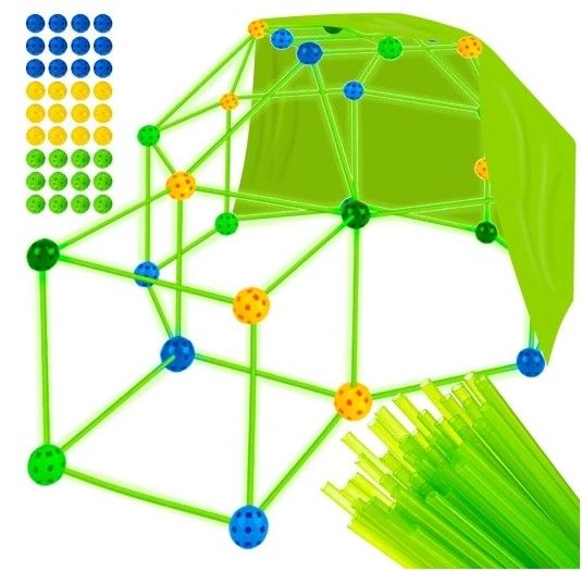 Дитячий розвиваючий конструктор з флуоресцентних соломинок 22613 фото