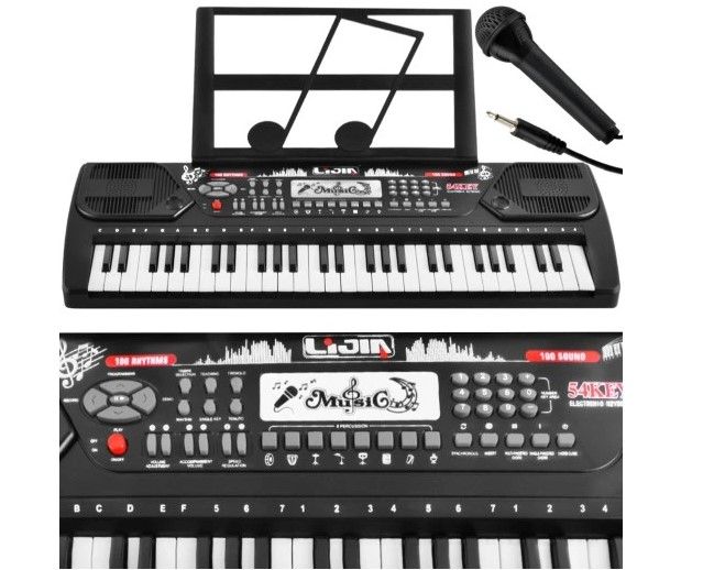 Синтезатор с микрофоном и держателем для нот детский Electronic Keyboard 8238 8238 фото