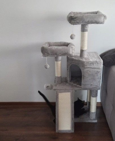 Стійка дряпка Кігтеточка з будиночком і лежанками 50&times;35&times;115 см PCT141W01 фото