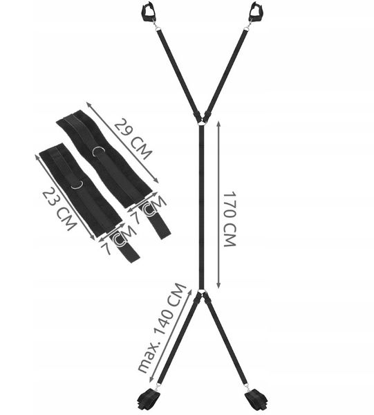 БДСМ набір для закоханих Ремені з карабінами і наручники 8875 фото