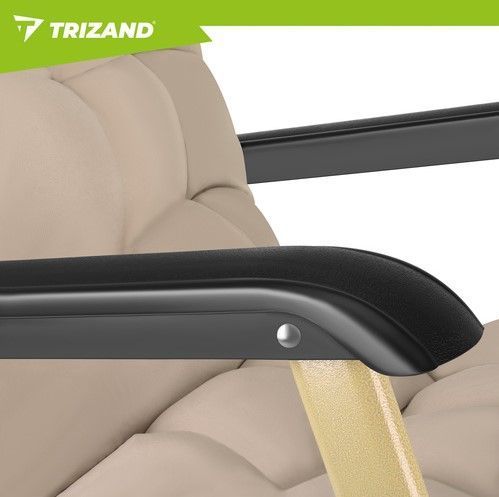 Шезлонг 60x177x30cm Trizand з подушкою бежевий до 120 кг 27553 фото
