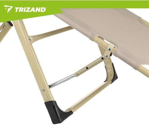 Шезлонг 60x177x30cm Trizand з подушкою бежевий до 120 кг 27553 фото