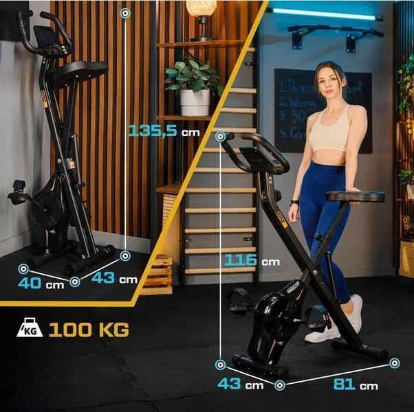 Раскладной велотренажер Trex Sport X-Bike магнитный велотренажер с 10 уровнями сопротивления и подсчетом калорий TX-340XB фото