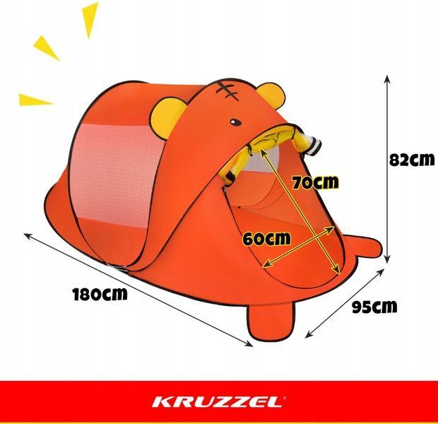 Пляжний намет для дітей Kruzzel Bear 180x95x82 см самоскладний 27666 фото