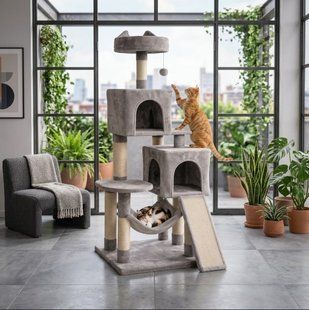 Будиночок для кота кігтеточка ліжко 137 см RA-1006 фото