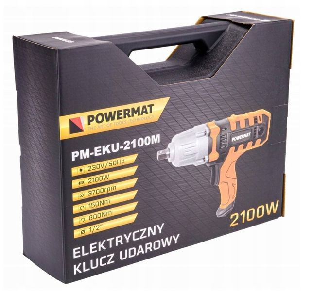 Электрический ударный гайковерт POWERMAT PM-EKU-2100M адаптер ударного ключа - переходник с квадрата 1/2 дюйма PMO836 фото