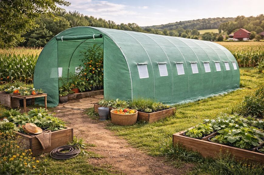 Теплица Garden Tunnel 3x8x2 24м2 UV4 двойная дверь 2919 фото