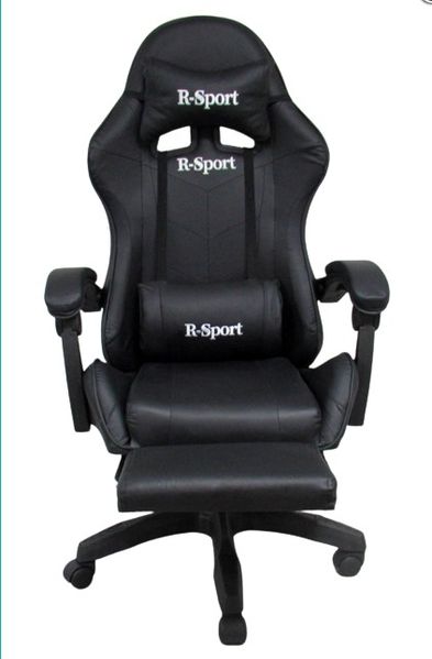 Игровое кресло K4 R-Sport BLACK с подножкой и массажером. K4 R-Sport фото