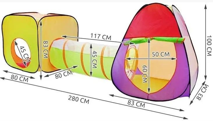 Детская палатка туннель и 200 шт мячей 2880 2880 фото