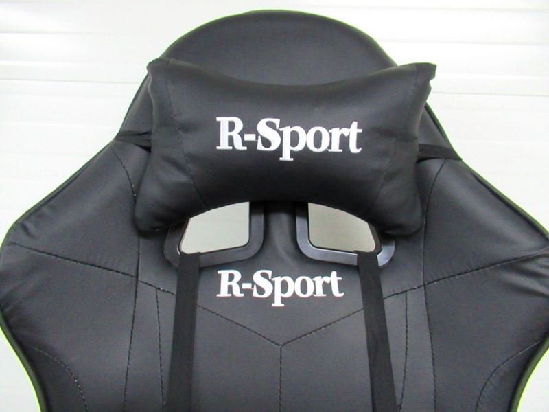 Игровое кресло K4 R-Sport BLACK с подножкой и массажером. K4 R-Sport фото