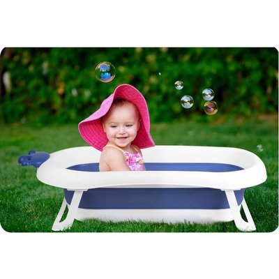 Ванночка детская с подушкой бело-голубая 728001 728001 фото