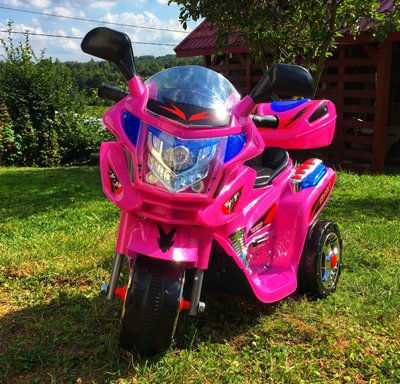 Спортивний дитячий мотоцикл  на акумуляторі 518 pink фото