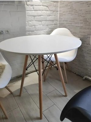 Круглий стіл кухонний білий 80 × 75 см DT-005-1 WHITE DT-005-1 WHITE фото