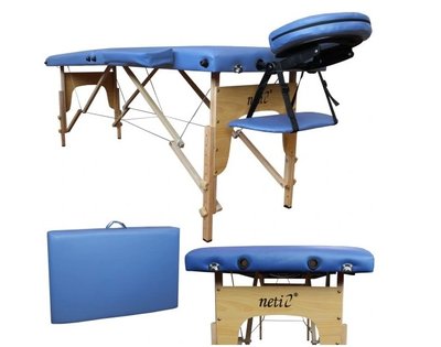 Дерев'яний розкладний масажний стіл Atlas Sport, сині відтінки Neti фото