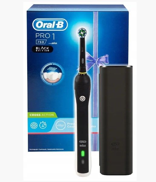 Электрическая зубная щетка Oral-B PRO 1 750 CrossAction черная Pro 750 black фото