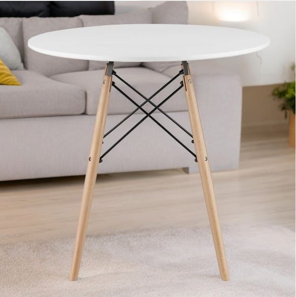 Круглий стіл кухонний білий 80 &times; 75 см DT-005-1 WHITE DT-005-1 WHITE фото