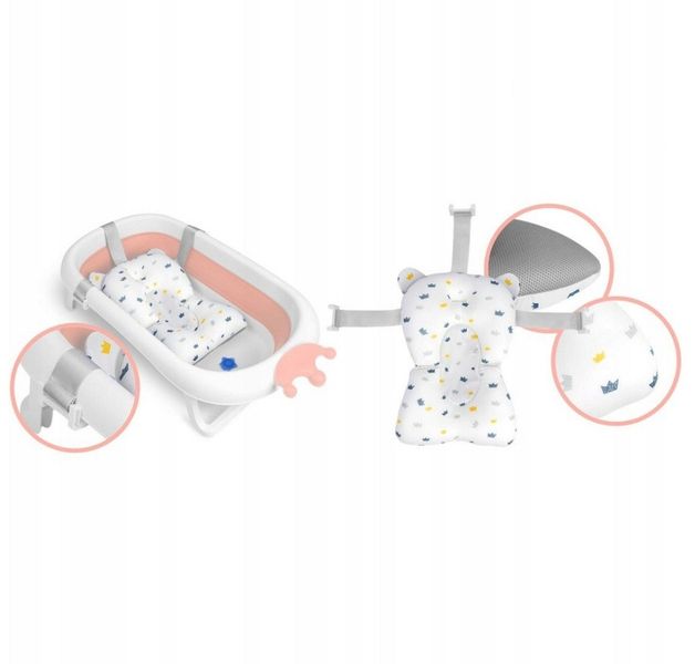 Ванночка дитячої з подушкою біло-розова 728 000 728000 фото