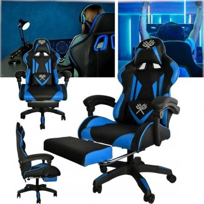 Ігрове комп'ютерне крісло Malatec чорно-синій 8978 8978 фото