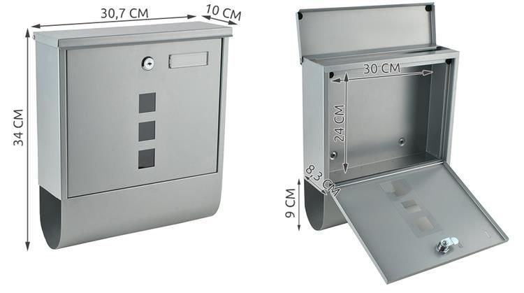 Срібна поштова скринька Malatec 1187 і коробка для зберігання журналів 1187 фото