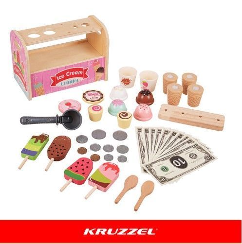 Деревянный магазин мороженого Kruzzel Montessori 33 эл 28136 фото