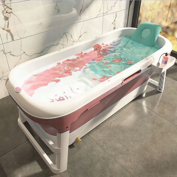 Складна силіконова пластикова ванна Home SPA 140см 631191 фото
